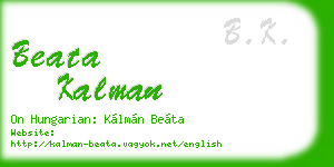 beata kalman business card