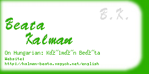 beata kalman business card